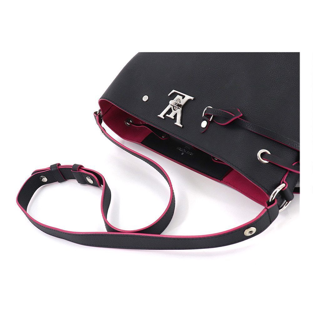 Louis Vuitton Lock Me Bucket Shoulder Bag Leather Noir